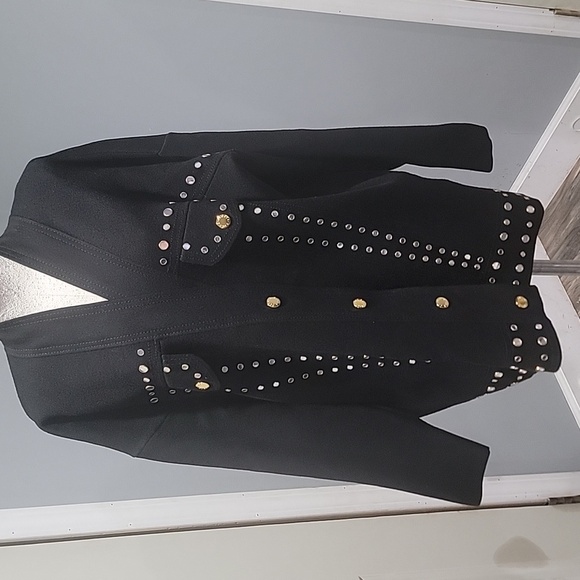 Sandro Women's Black Bamo Stud Detail Cardigan - Picture 1 of 6